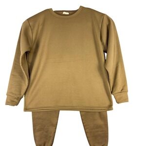 US Military Thermal Long Johns 2 Piece Mens XL Brown Cold Weather Base Layer
